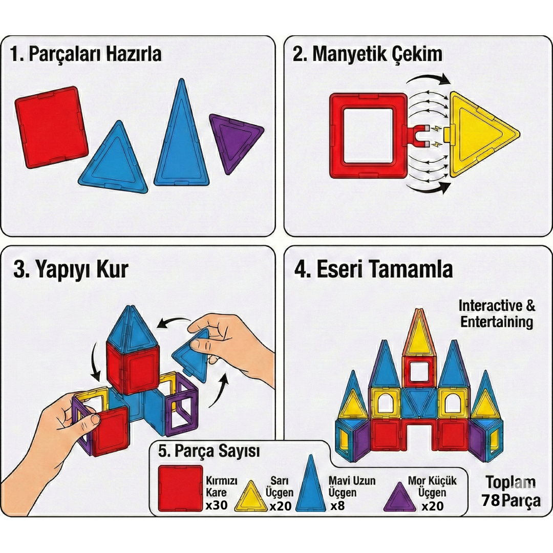 ZoyoKids™ MiniMag - Manyetik yapılarla, hayal gücünü geliştir!